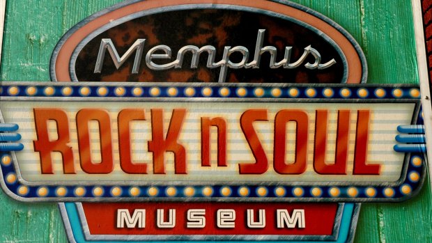 Tourist stop: A sign at the Memphis Rock 'n' Soul Museum.