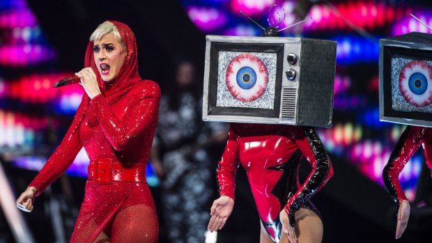 Pop panache: Katy Perry delights her many young fans.
