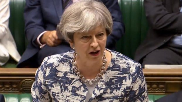British Prime Minister Theresa May in the House of Commons on Monday.
