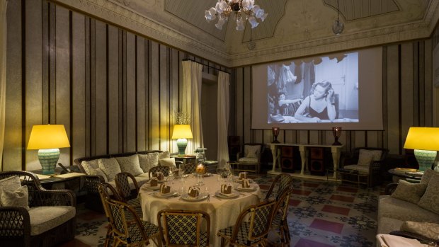 The salon transforms into a small cinema where you can watch any of 300 movies specially selected by Francis Ford Coppola himself.