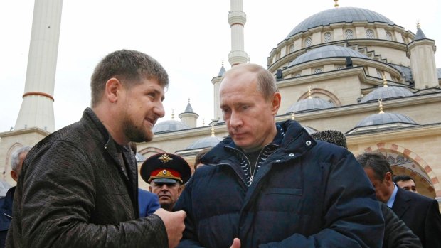 Russian Prime Minister Vladimir Putin, right, and Chechen regional President Ramzan Kadyrov in 2008.