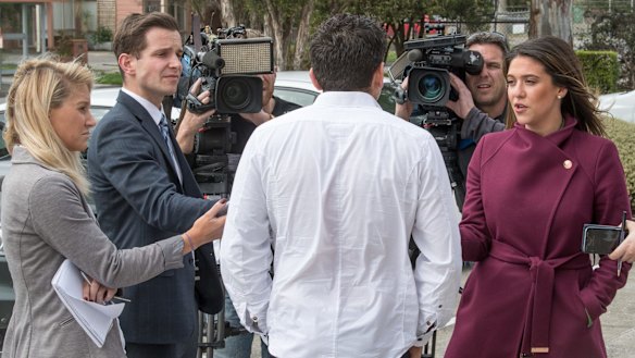 Home invasion victim John talks to the media on Thursday afternoon. 