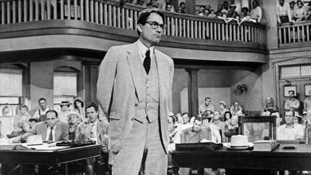 Gregory Peck as Atticus Finch in the 1962 film adaptation of Harper Lee's <i>To Kill A Mockingbird</i>. Peck won the Oscar for Best Actor for his performance and remained a friend of Lee.