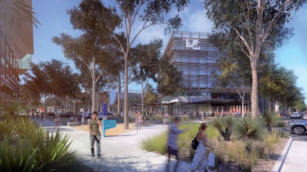 Artists' impression of the Mill at Moreton Bay development, which will include a University of the Sunshine Coast campus.