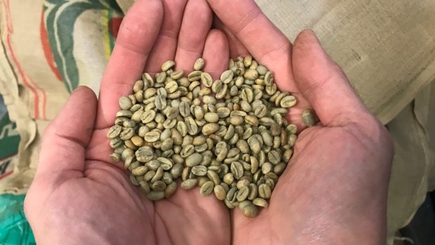 Around 250 kilograms of coffee beans are roasted each week. 