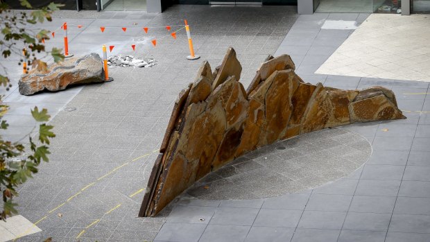 <i>Strata</i>, the 2001 work by New Zealand artist Chris Booth, that is soon to be removed. 
