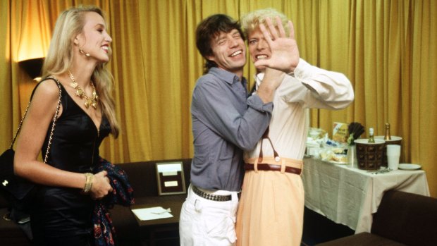 David Bowie, Mick Jagger and Jerry Hall