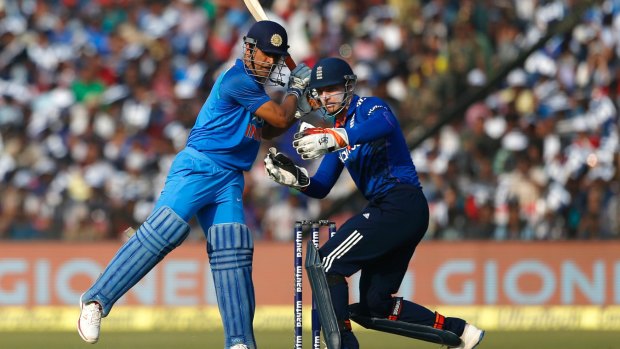On song: Mahendra Singh Dhoni dominated England in Cuttack.