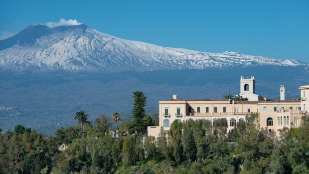 Views of Mount Etna from the San Domenico Palace.