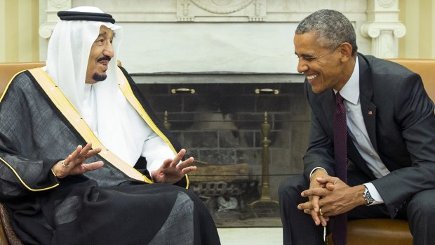 In favour: King Salman of Saudi Arabia meets with US President Barack Obama, in the Oval Office on Friday.