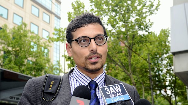 Manny Waks arrives at the County Court, Melbourne, where he's appearing at the Royal Commission into child abuse. Manny was abused while at Yeshivah College.