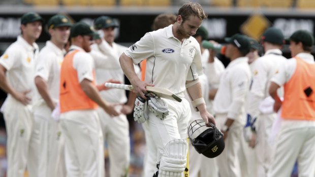 Classy player: New Zealand's Kane Williamson walks off the field after he loses his wicket.