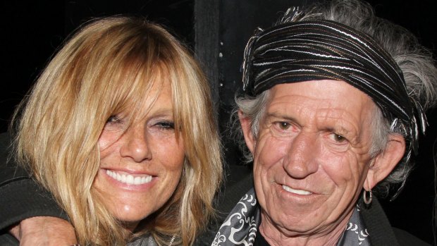 Richards with wife Patti Hansen in 2013.