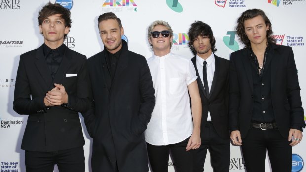 Zayn Malik with his One Direction band mates at the 2014 ARIAs in Sydney. 