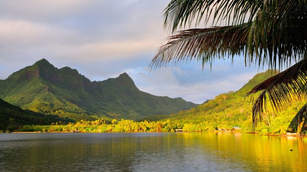 Faaroa Bay and Mount Oropiro, Raiatea, French Polynesia.