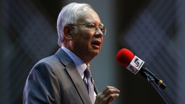 Malaysian Prime Minister Najib Razak during a special announcement on the budget revision in Kuala Lumpur on Thursday.