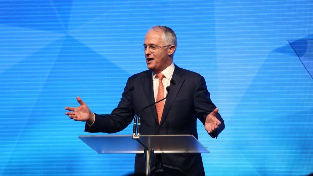 Prime Minister Malcolm Turnbull addresses the campaign launch in Sydney.
