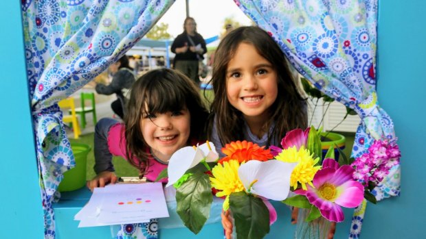 Anna and Billie Weiser from White Gum Valley enjoying some creative play.