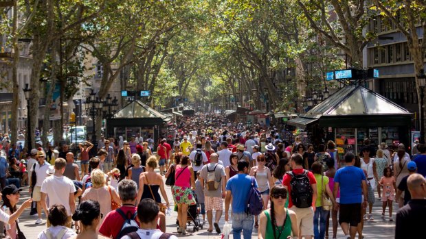 Barcelona's La Rambla. The city is notorious for pickpockets.