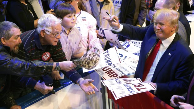 Republican presidential candidate Donald Trump during a rally in Biloxi, Mississippi on Saturday.