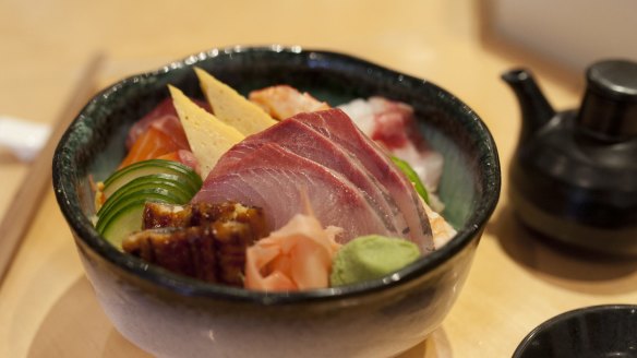 Chirashi zushi at Shira Nui Japanese restaurant.