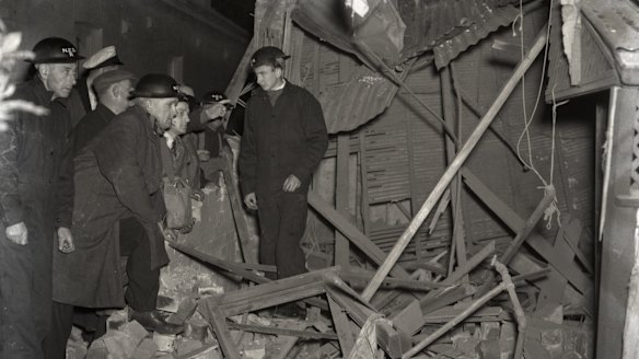 Damage at Rose Bay after the submarine attack.