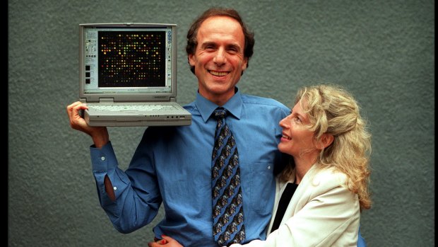 Alan and Elizabeth Finkel at the time of the successful launch of their Axon Instrument company.