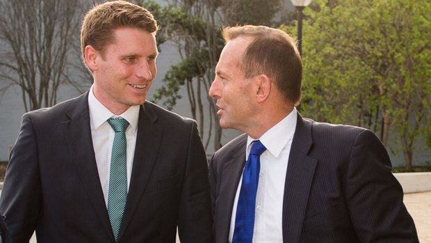 Andrew Hastie and then-Prime Minister Tony Abbott.