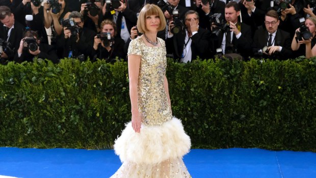 Anna Wintour at this year's Met Gala, which has partly inspired the NGV Gala.