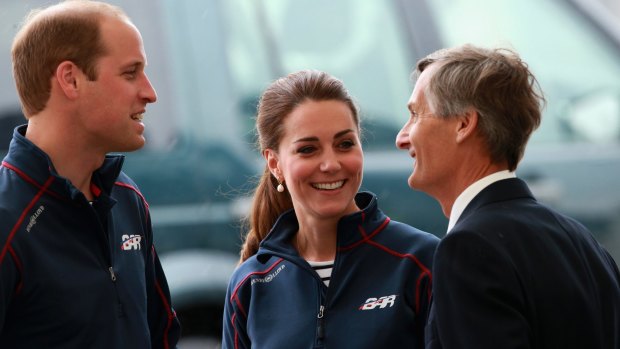 Kate, the Duchess of Cambridge was in Portsmouth with William on Sunday visiting the Ben Ainslie Racing team base for the America's Cup World Series.