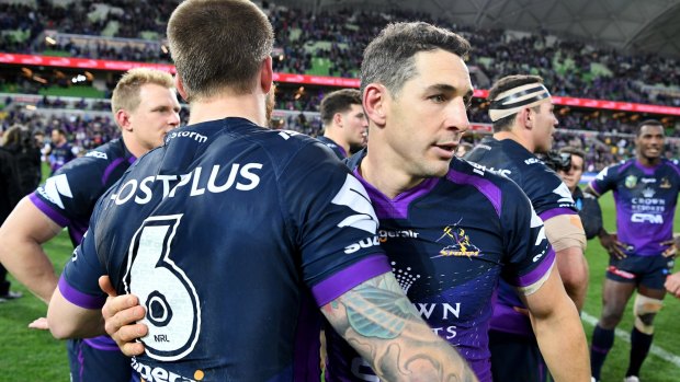 Cameron Munster and Billy Slater took a low-key time-out to work on new, and ultimately winning, tactics.