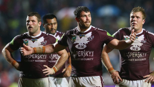 Manly's finals hopes all but ended when they lost to the Eels in this game on August 23 last year. Police are investigating claims the match was fixed. There is no suggestion these players were involved in any wrongdoing. 