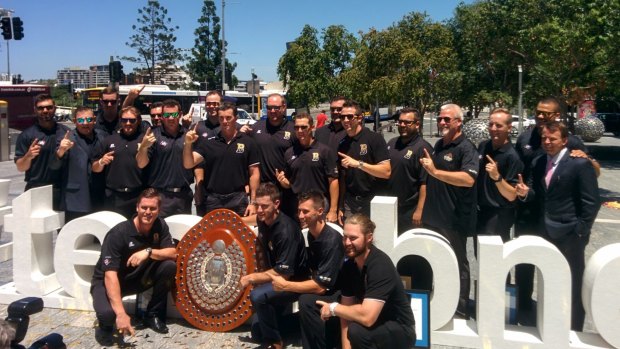 Brisbane Bandits pictured on the day of their Honorary Key to the City award, presented by Mayor Graham Quirk. 