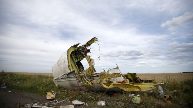 Part of the MH17 wreckage near Grabovo.