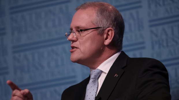Treasurer Scott Morrison, speaking at the National Press Club, said it was time for the banks to "pony up" and absorb the tax.