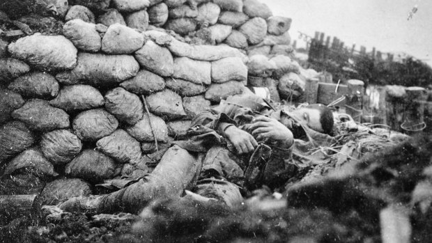 The body of an Australian soldier killed in fighting near Battle of Fromelles on July 19 and 20 in 1916.