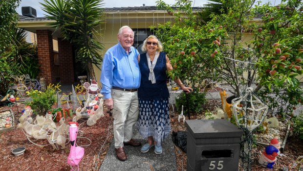 John and Maureen Newman in their garden.