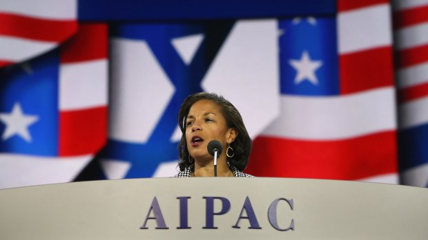 National Security Adviser Susan Rice addressing the AIPAC conference on Tuesday.