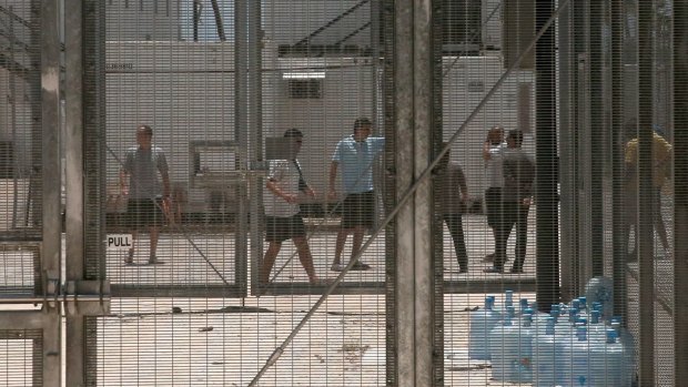 Asylum seekers at the Manus Island detention centre.