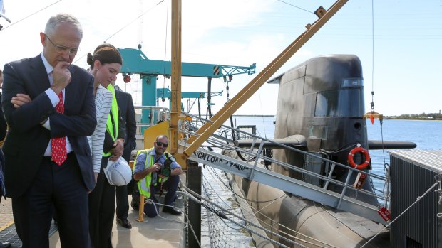 Prime Minister Malcolm Turnbull after announcing the winning bid for the new submarine DCNS in Adelaide. 