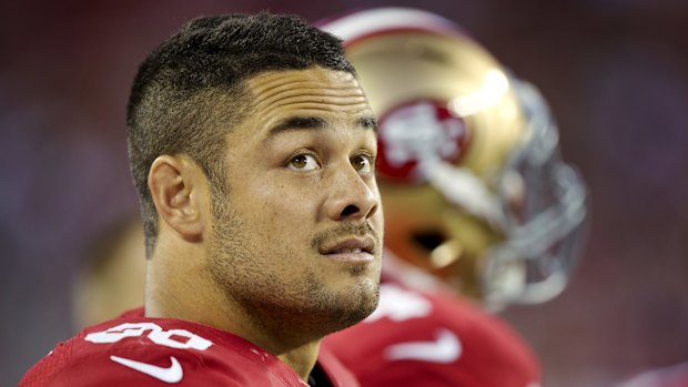 Plane sailing: Jarryd Hayne has captivated American NFL fans in his first two trial matches for the 49ers.