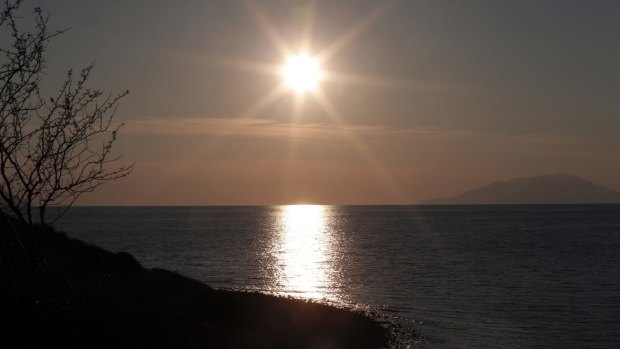 Beauty and terror: The setting sun as seen from the Anzac Cove beach in Gallipoli peninsula.