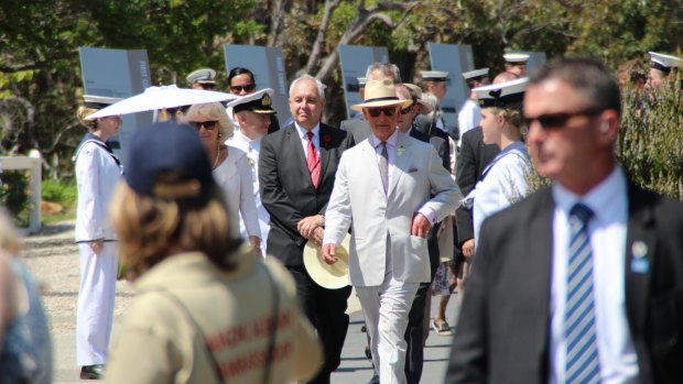 The royal couple received a formal welcome at the National Anzac Centre.