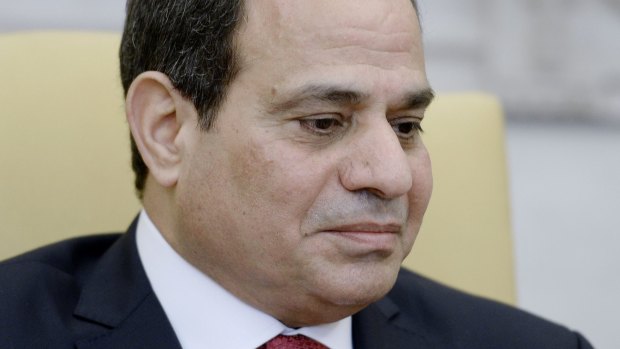 Abdel Fattah al-Sisi, Egypt's president, listens during a meeting with US President Donald Trump in the Oval Office on April 3.