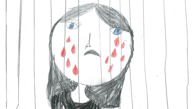 Tears behind bars ... The saddening sketches of children in detention.