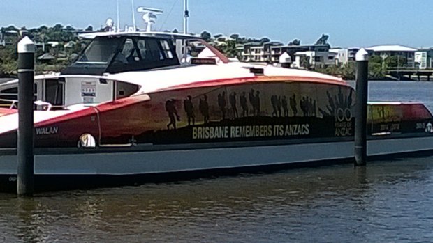 Keep an eye out for the Anzac themed Brisbane CityCat.