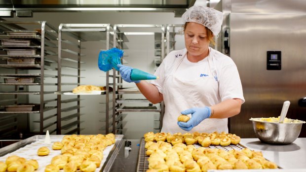 Seven female detainees work six hours shift, five days a week at the new Alexander Maconochie Centre bakery.
