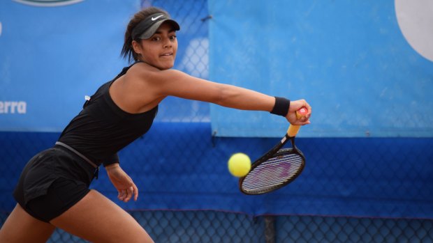 Canberra's rising tennis star Annerly Poulos.
