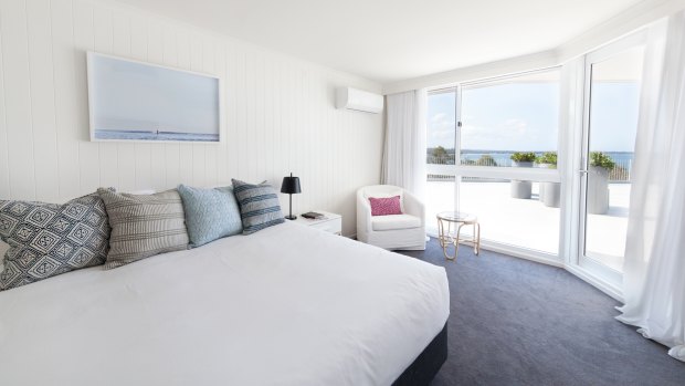 A room with a water view at Bannisters Port Stephens.