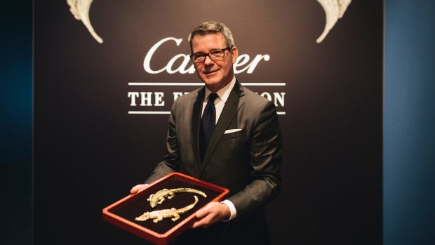 Pierre Rainero from Cartier with the Crocodile brooches.